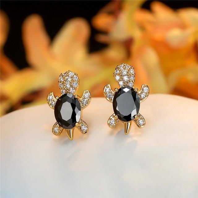 Pendientes de Tortuga Marina en Zirconio y Plata