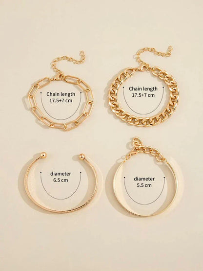 Set de Pulseras Elan Mercer | Oro Blanco