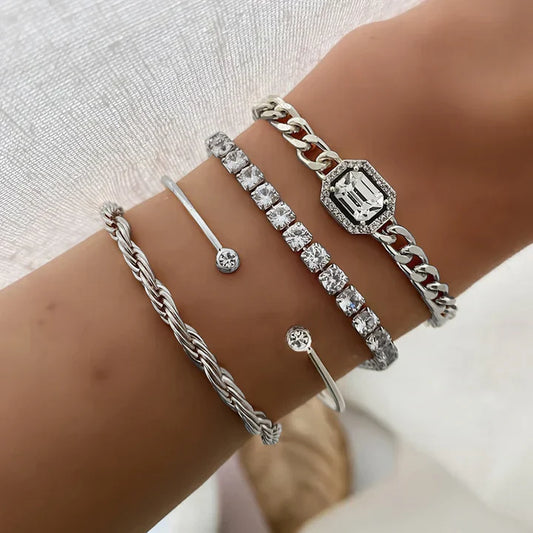 Set de Pulseras Domitia Calvina | Oro Blanco